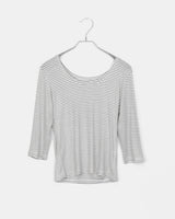 ストライプスリークォータースリーブTシャツ