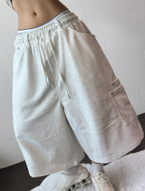 Back Square Cargo Rivet Bermuda 3 Color