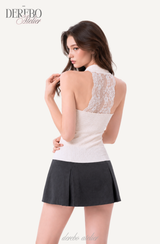 Lady Twist Back Lace Sleeveless Knitwear