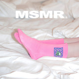 Neon Alien Crew Socks Pink