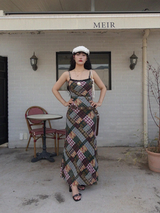 CHECK PATCH PRINTING LONG DRESS