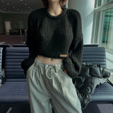 Light and crop thick knit/4colors