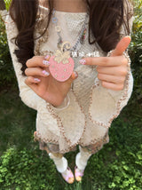 strawberry sparkling necklace