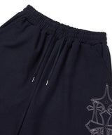 スタッド ニードル ウォーク バミューダ スウェット パンツ - ネイビー