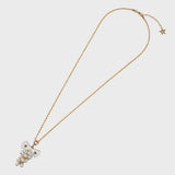 BOW&GRAPE LONG NECKLACE (CREAM)