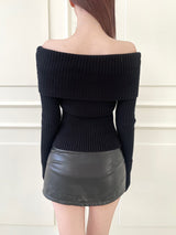 Western belt off slim knit (3color)