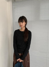 26SS★ [BAONHAUS] ベニールラウンドリブ長袖Tシャツ