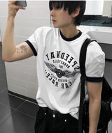 Printed Ringer Short-Sleeve Tee