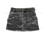 Camo lace patch pocket skirt pants (belt set)