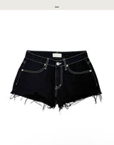 polky low-cut stitch short denim pt