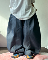 FORMAL CAVE FRONT PLEAT DENIM STRING BALLOON PANTS 💙🩶🖤 - 3 COLORS