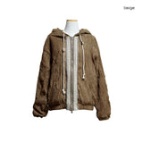 (2color) ボヘミアンリンクル 2ウェイフードキルティングジャンパー