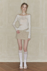 LACE BOATNECK TOP white