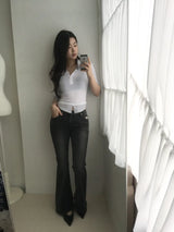 Pintuck Collar 3/4 Tee