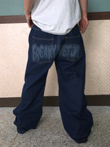 ヴィンテージバックプリントデニムパンツ