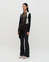 ブロックグラフィック LS Tシャツ _ BROWN