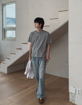 ムードベーシッククロップ半袖Tシャツ