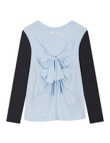 バック リボン ティーシャツ(CHARCOAL BLUE)