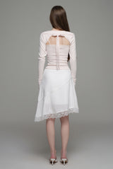 Cotton touch ribbon bolero, Pink