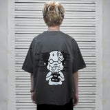 フェイクナット ステイン マスターマインド グレー ボクシー オーバーサイズ Tシャツ
