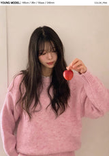 #コジーヘアリーパステルウールルーズフィットニット (5color)