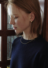 [925 silver] Deux.silver.107 / walnut earring (gold)