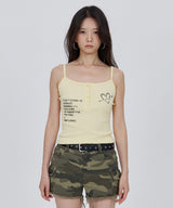 CONY HEART GRAPHIC RIB TANK TOP / BUTTER YELLOW