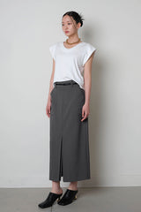 Belted Pencil Skirt_Gray