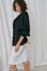 Flor frill blouse_black