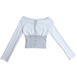 Off shoulder button T
