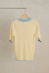 [MADE] Lemon and Blue Collar Short Sleeve Knit FREE