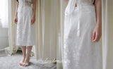 inua matte satin flower midi sk