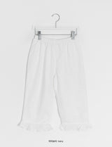 Derson Lace Shirring Banding Capri Pants