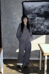 SYMBOL STUD PIGMENT HOODIE CHARCOAL