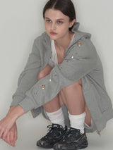 Studded set zip up hoodie - Grey