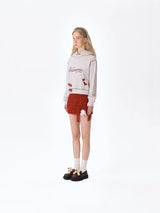 13DE MARZO Heart Bear Pocket Hoodie Grey