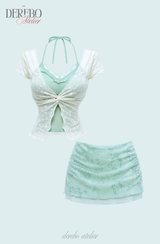 Rare mint shirring skirt 
