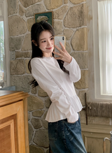 Trendy Layered Frill Long Sleeve T-shirt (3color)