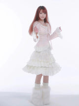 [Rose Island] Soft Cotton Dream - pink Knitting Cardigan