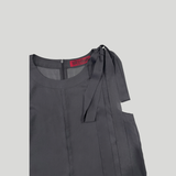 RIBBON MINI DRESS: CHARCOAL