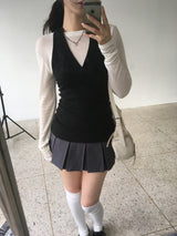 Vロングホルタータンクトップ
