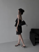 satin slip midi skirt (2color)