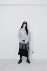 Skull Star Angel Hoodie Zip-up - Grey