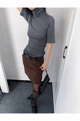 Rachel Turtleneck Short Sleeve Soft T-shirt