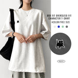 cat embroidered short-sleeved shirt
