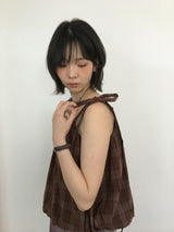 Plaid Balloon Blouse (2color)