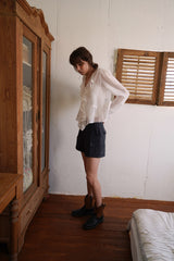 Open sheer blouse_ivory