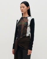 ブロックグラフィック LS Tシャツ _ BROWN