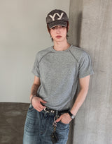 レイデン リブド カットアウト ショート スリーブ Tシャツ