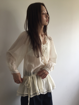 Pane see-through blouse (2color)